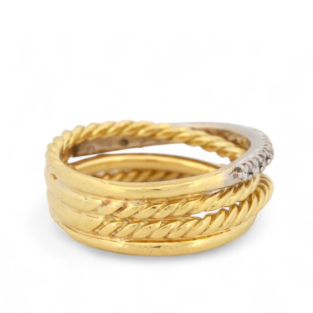 ❌SOLD❌David Yurman 18k gold diamond crossover ring - Picture 4 of 15